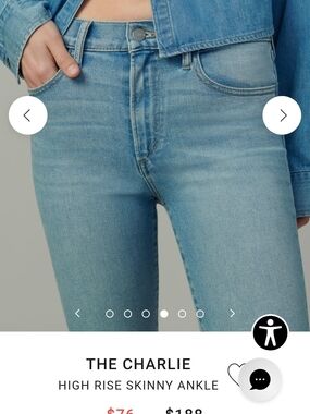 Joe's Jeans The Charlie High-Rise Skinny Ankle — Light Blue Denim